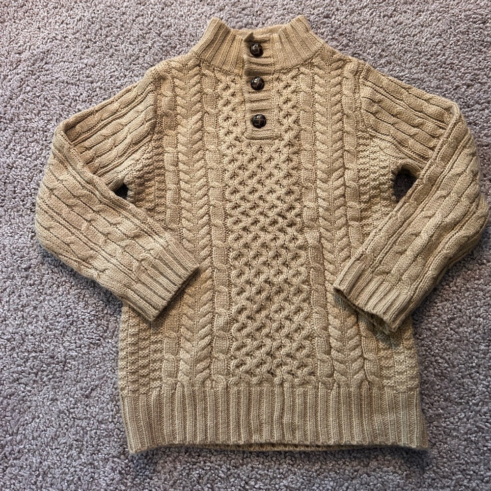 Carmel Brown Long Sleeve 1/4 Button High Neck Boys Sweater

Size 6/7